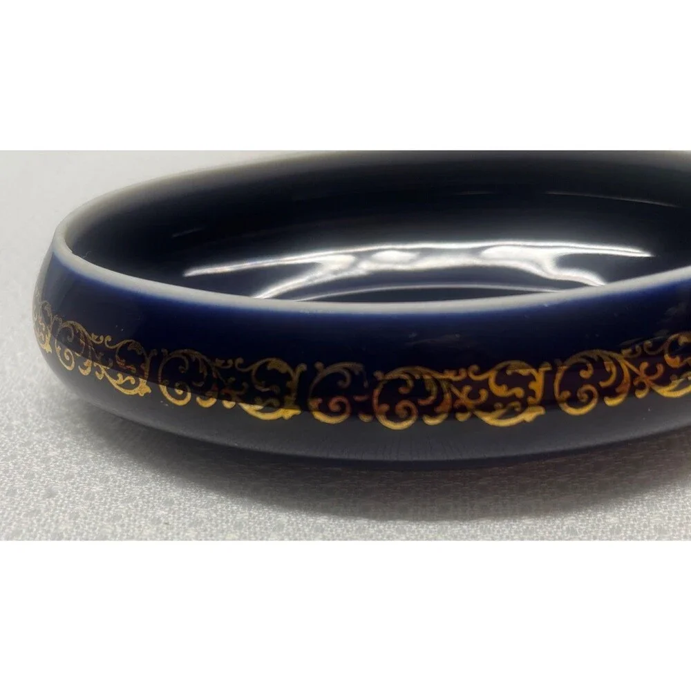 VTG 1960’s MCM Florance Limoges 22K Gold Gilt Porcelain France Trinket Pill Oval